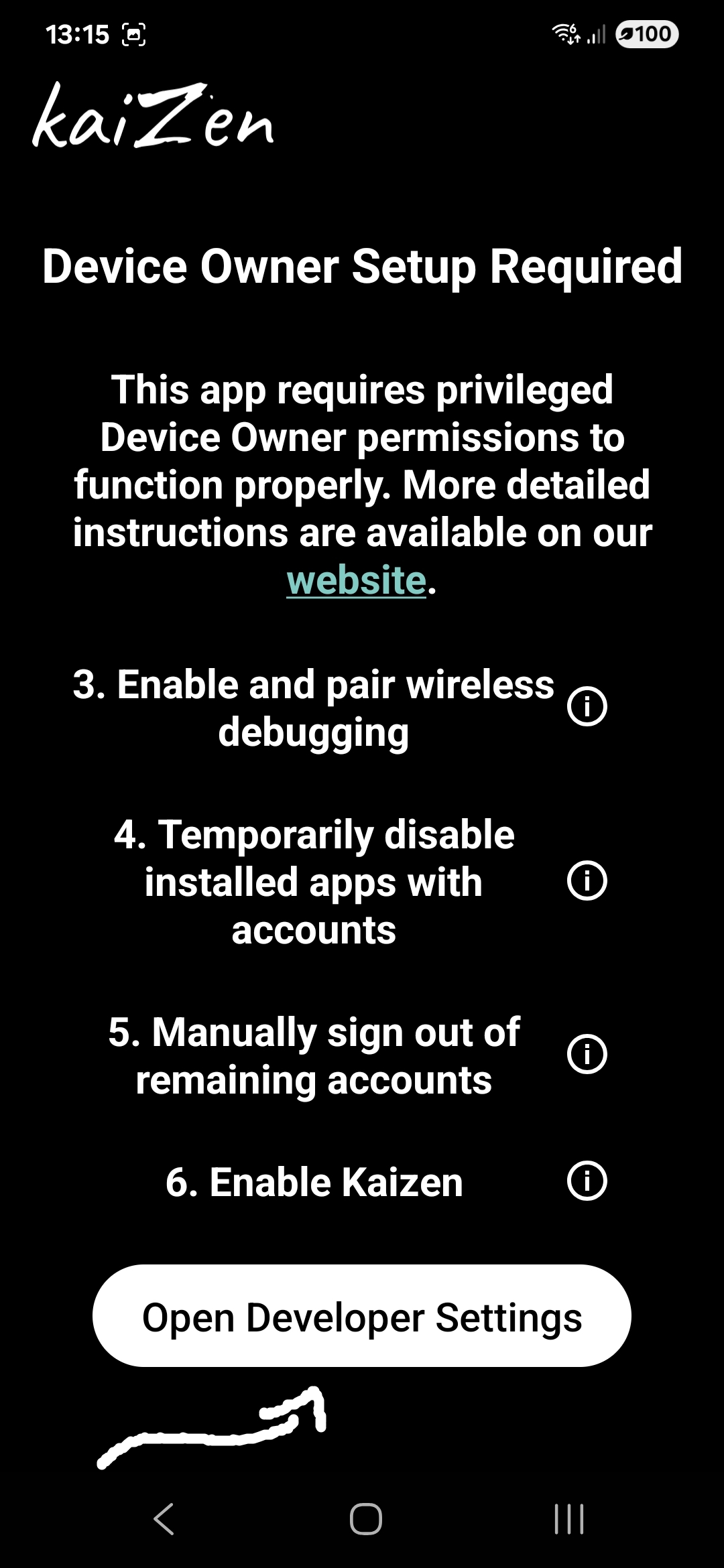 Setup WiFi Pairing Screen 1